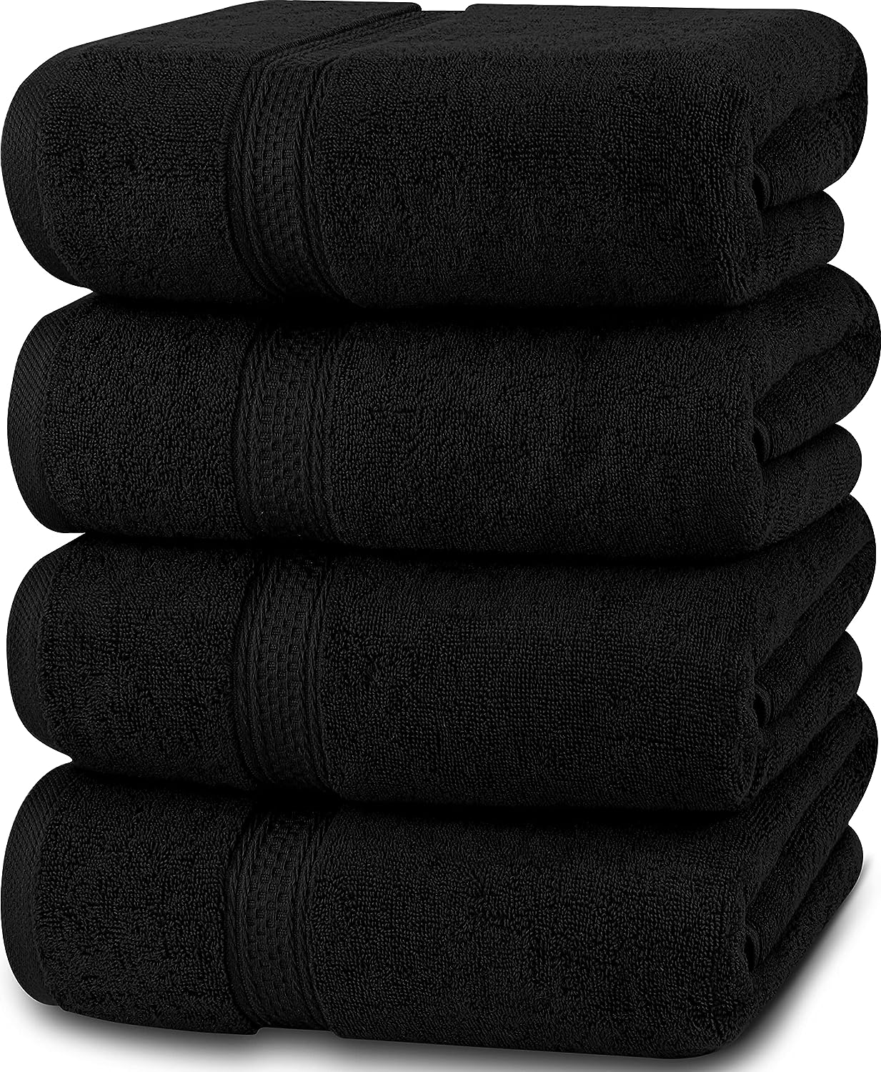 Utopia Towels - 4 Stück Badetücher Set Premium 100% Ringgesponnene Baumwolle - Schnell Trocknend, Sehr Saugfähig, Weiches Gefühl Handtücher, Perfekt für den Täglichen Gebrauch (Schwarz)