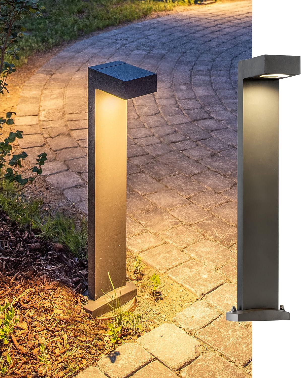 SLV QUADRASYL | Design Außen-Standleuchte, Außenbeleuchtung, Outdoor LED Wege-Leuchte, Weg-Beleuchtung, Garten-Lampe, Gartenbeleuchtung | GX53, eckig, IP44, anthrazit, 22.5 x 19 x 75 cm